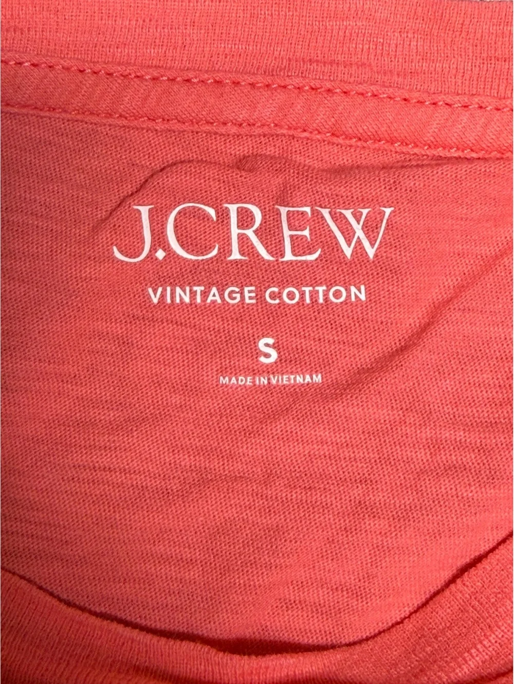 J.CREW Vintage Cotton Coral Pink T-Shirt Size Small